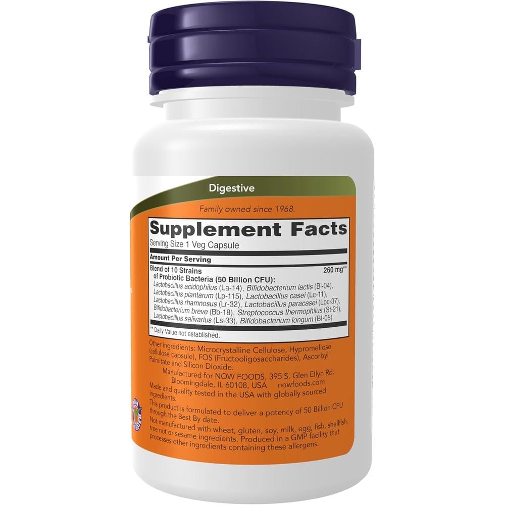PROBIOTIC-10 NOW FOODS 50 BILLONES UFC 10 CEPAS 50 CÁPSULAS - 3