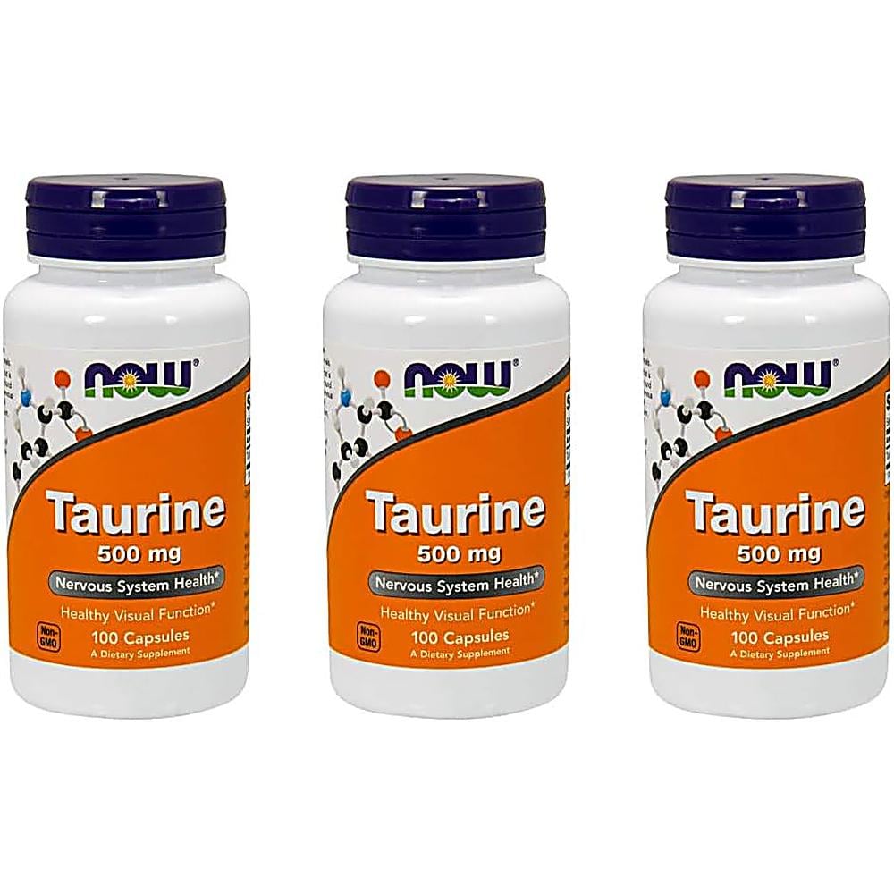 TAURINA NOW FOODS 500 MG 100 CÁPSULAS | PACK 3 - 1