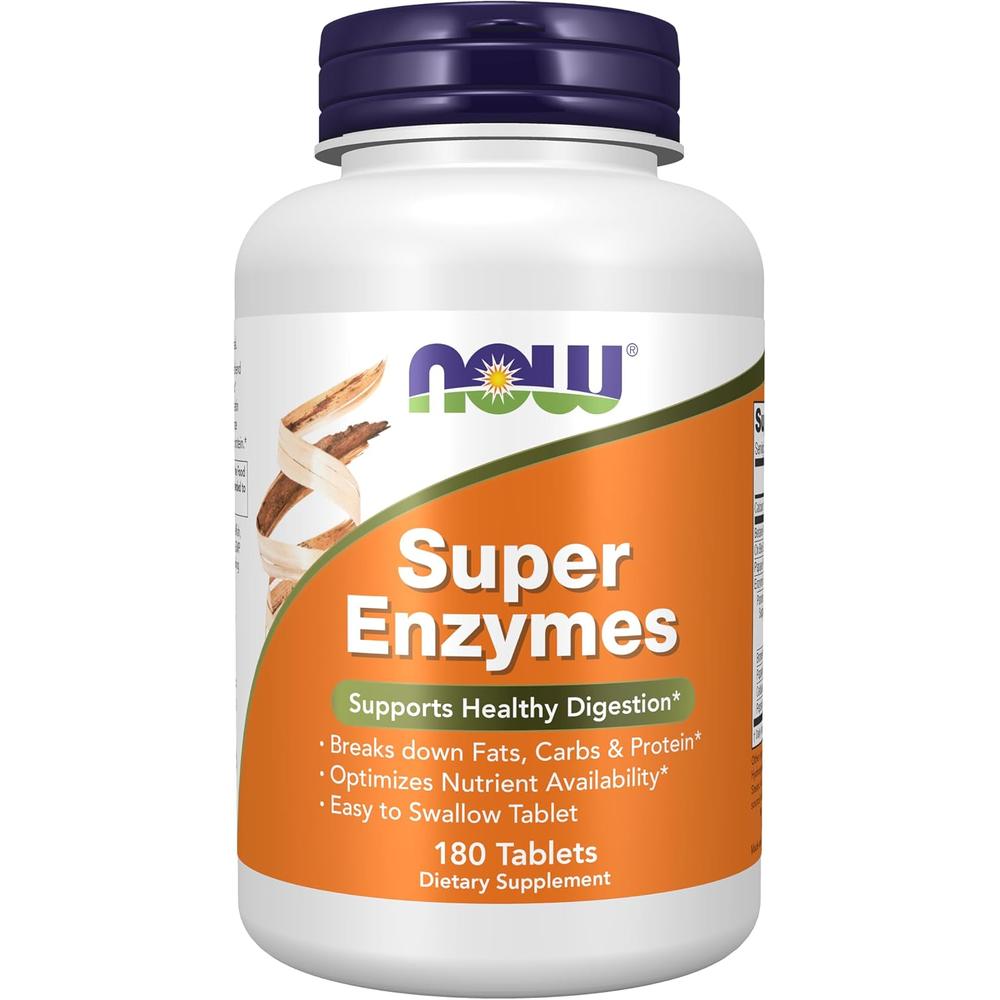 SUPER ENZYMES NOW FOODS 180 TABLETAS - 1