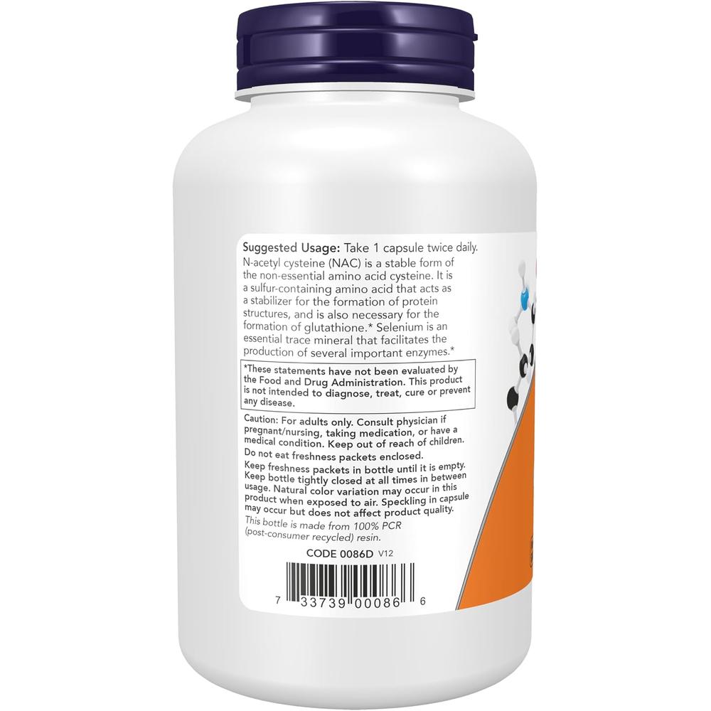 NAC NOW FOODS 600 MG CON SELENIO 250 CÁPSULAS - 4