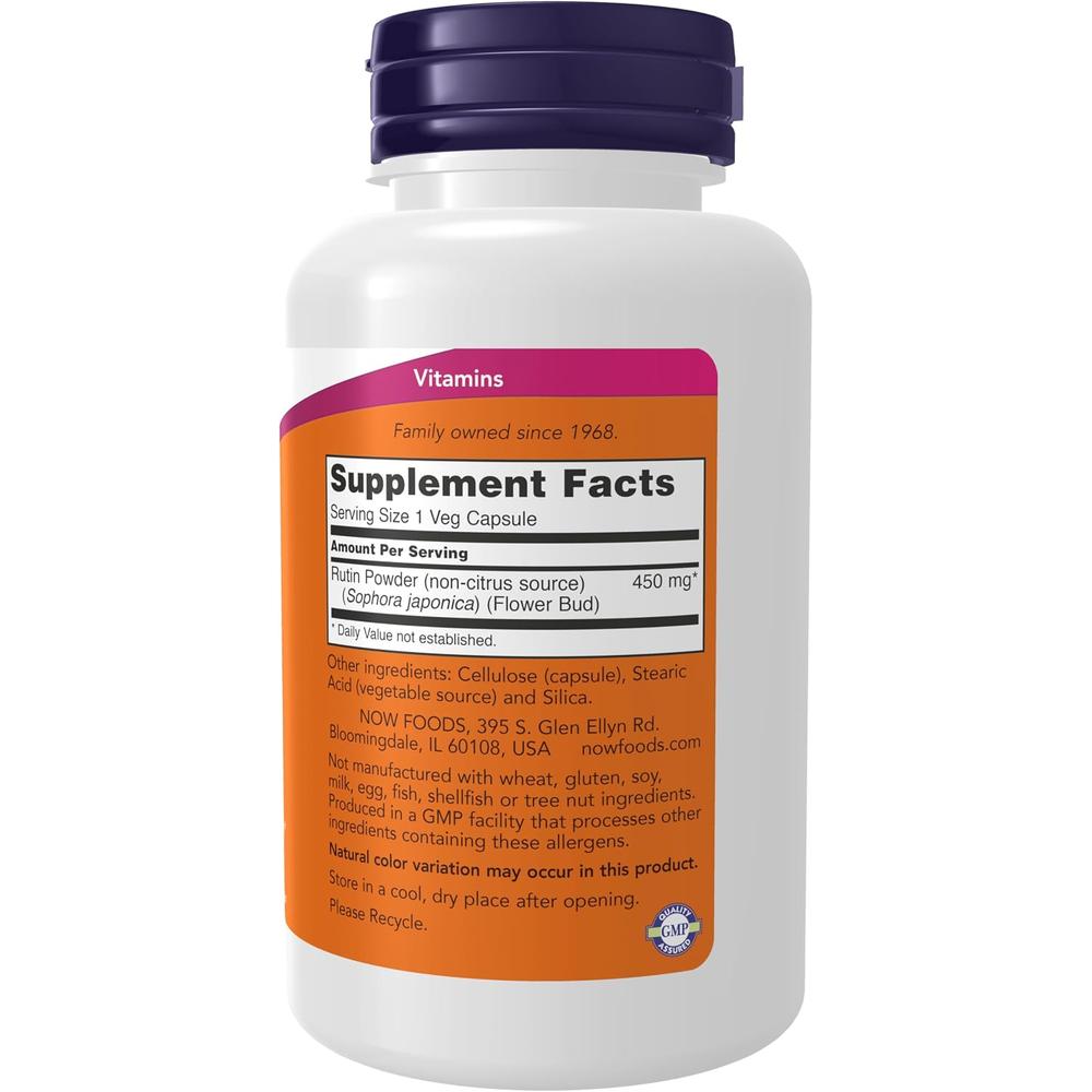 RUTINA NOW FOODS 450 MG 100 CÁPSULAS - 3