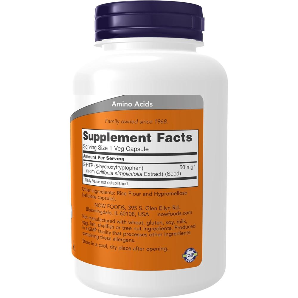 5-HTP NOW FOODS 50 MG 180 CÁPSULAS - 3