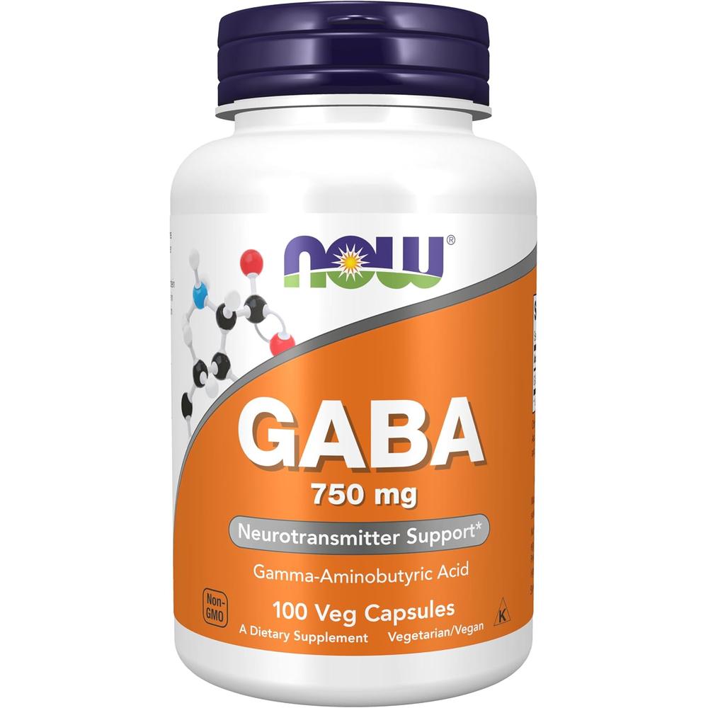 GABA NOW FOODS 750 MG 100 CÁPSULAS - 1