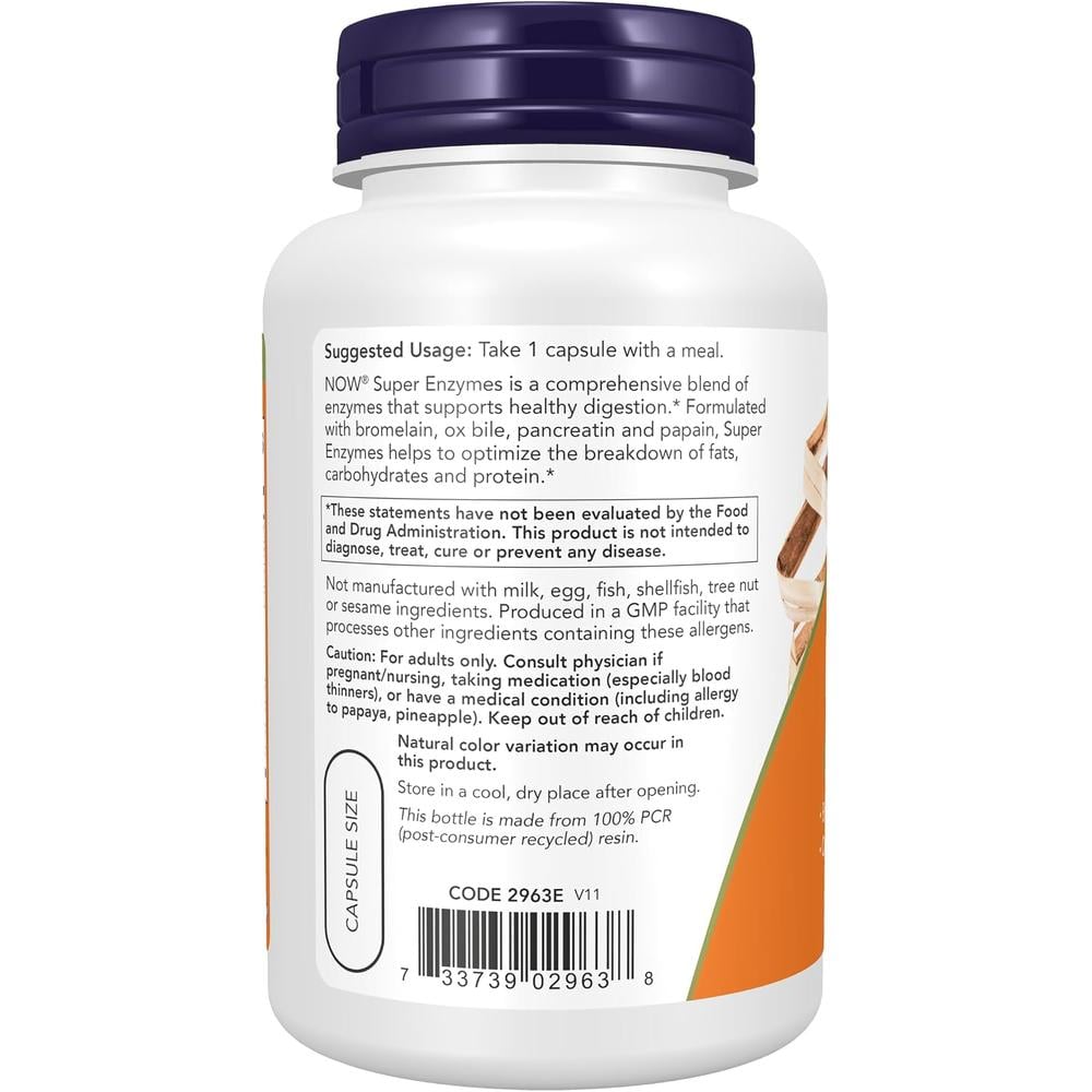 SUPER ENZYMES NOW FOODS 90 CÁPSULAS - 4