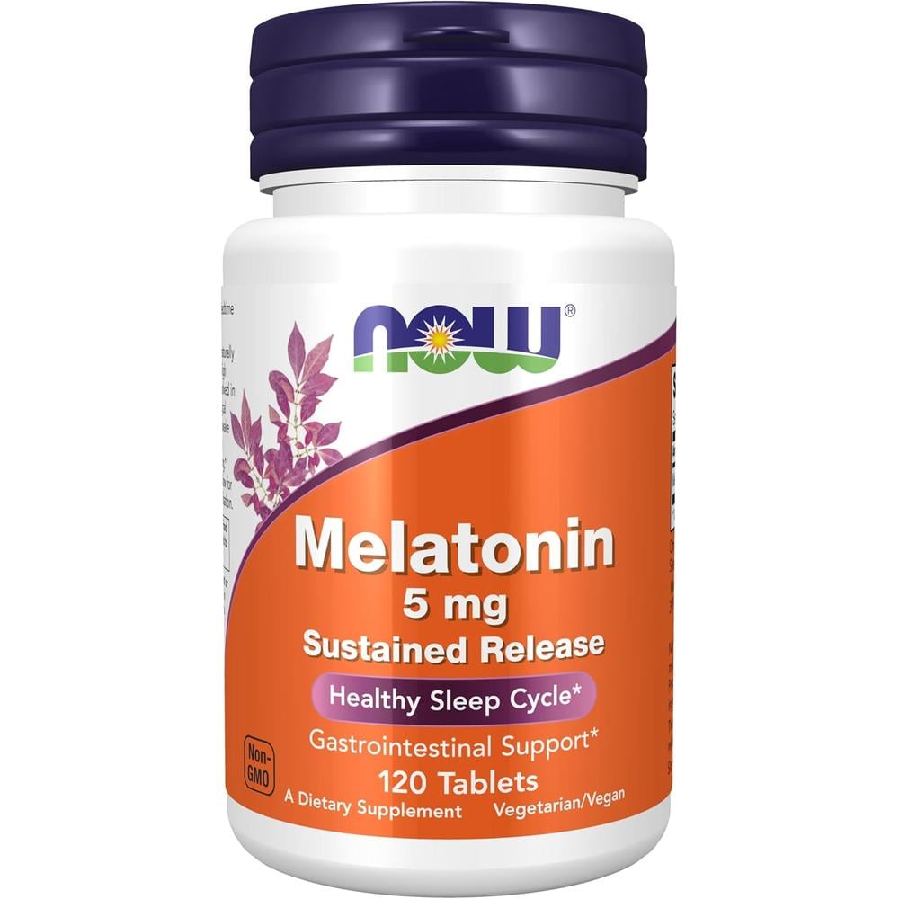 MELATONINA NOW FOODS 5 MG LIBERACIÓN PROLONGADA 120 TABLETAS - 1