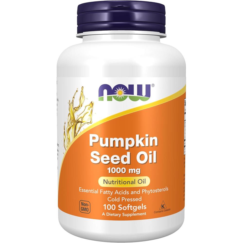 ACEITE DE SEMILLA DE CALABAZA NOW FOODS 1000 MG 100 SOFTGELS - 1