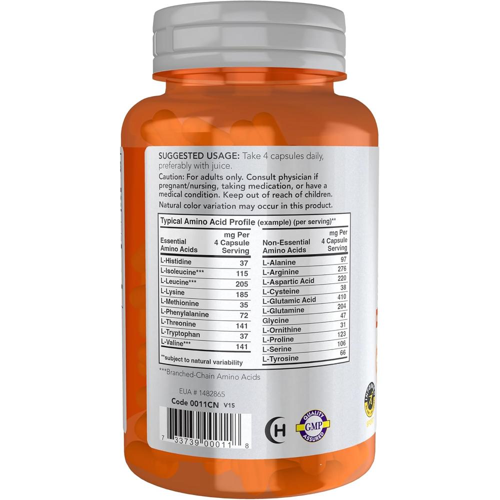 AMINO COMPLETE NOW SPORTS 20 AMINOÁCIDOS + VITAMINA B6 120 CÁPSULAS - 4
