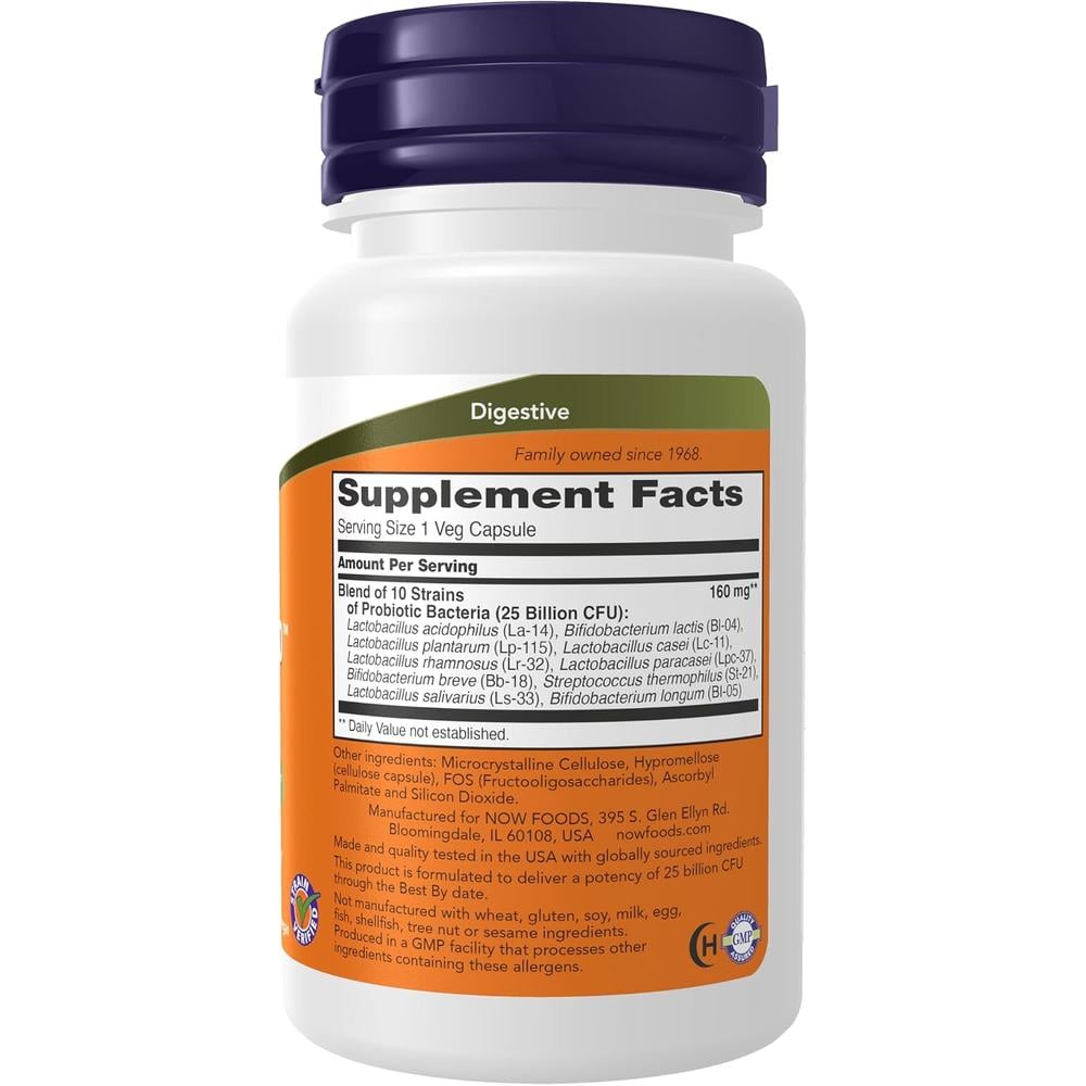 PROBIOTIC-10 NOW FOODS 25 BILLONES UFC 10 CEPAS 50 CÁPSULAS - 3