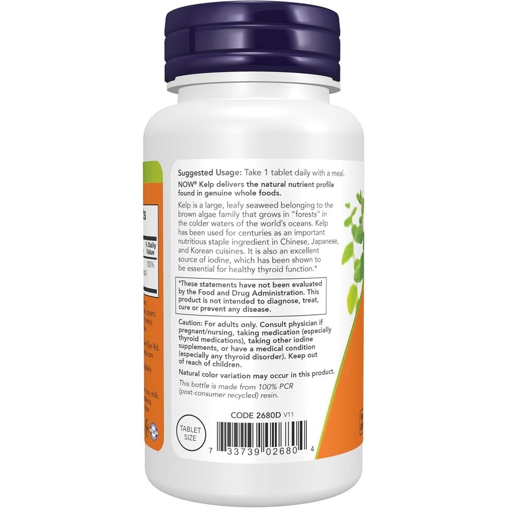 KELP NOW FOODS 150 MCG DE YODO 200 TABLETAS - 4