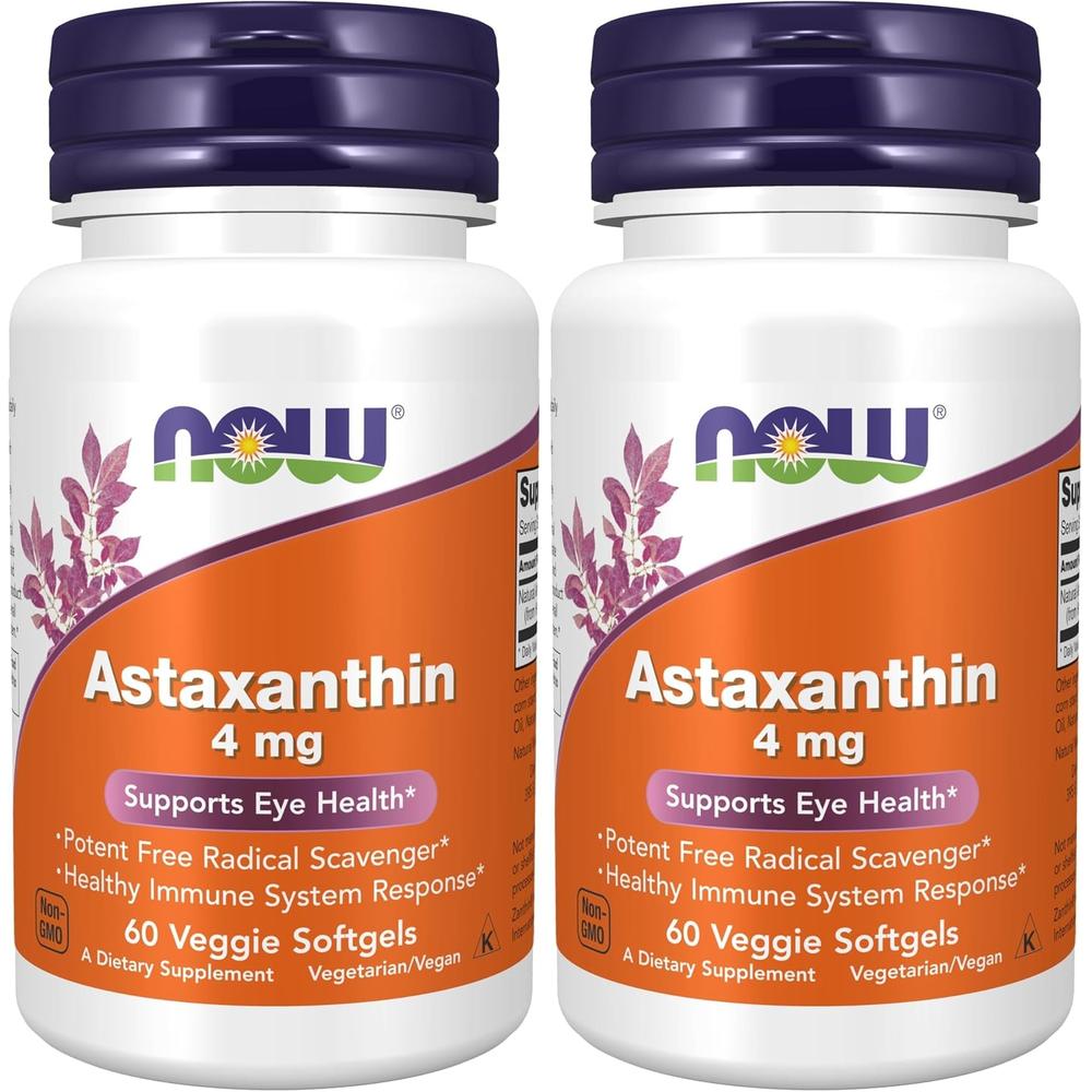 ASTAXANTINA NOW FOODS 4 MG 60 CÁPSULAS BLANDAS | PACK 2 - 1