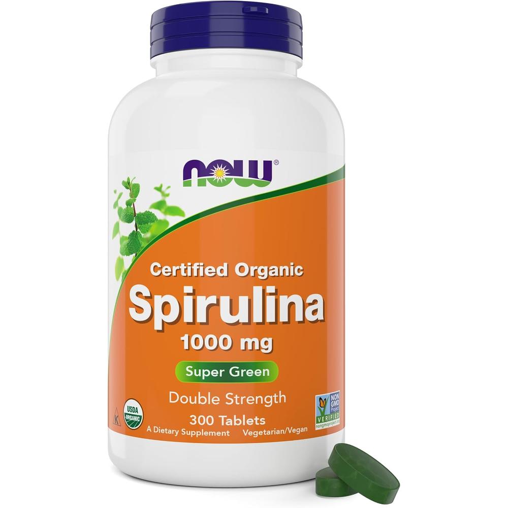 ESPIRULINA ORGÁNICA NOW FOODS 1000 MG 300 TABLETAS - 2