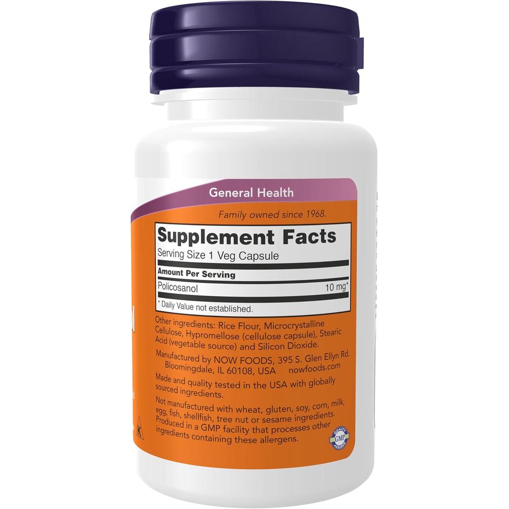POLICOSANOL NOW FOODS 10 MG 90 CÁPSULAS - 3