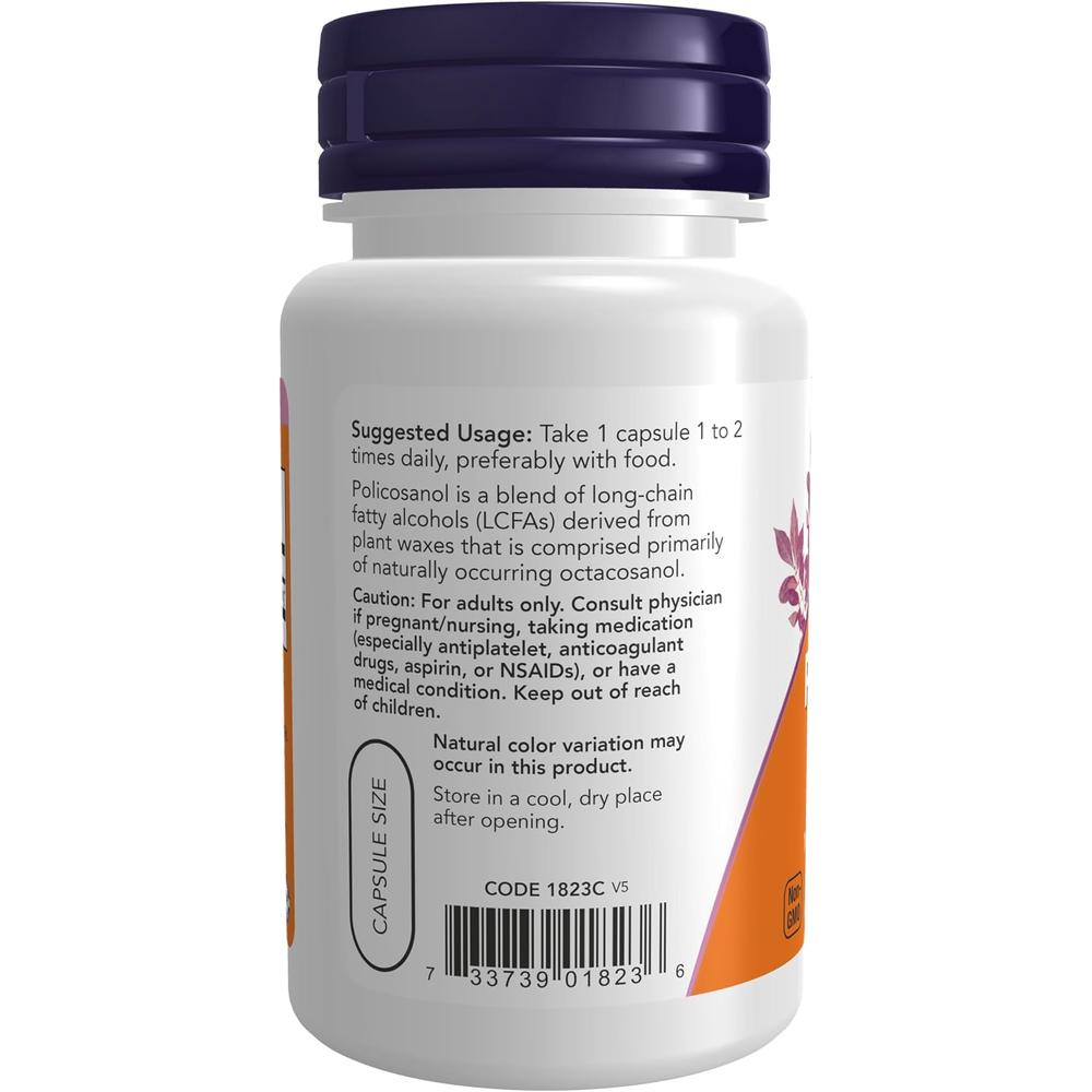 POLICOSANOL NOW FOODS 10 MG 90 CÁPSULAS - 4