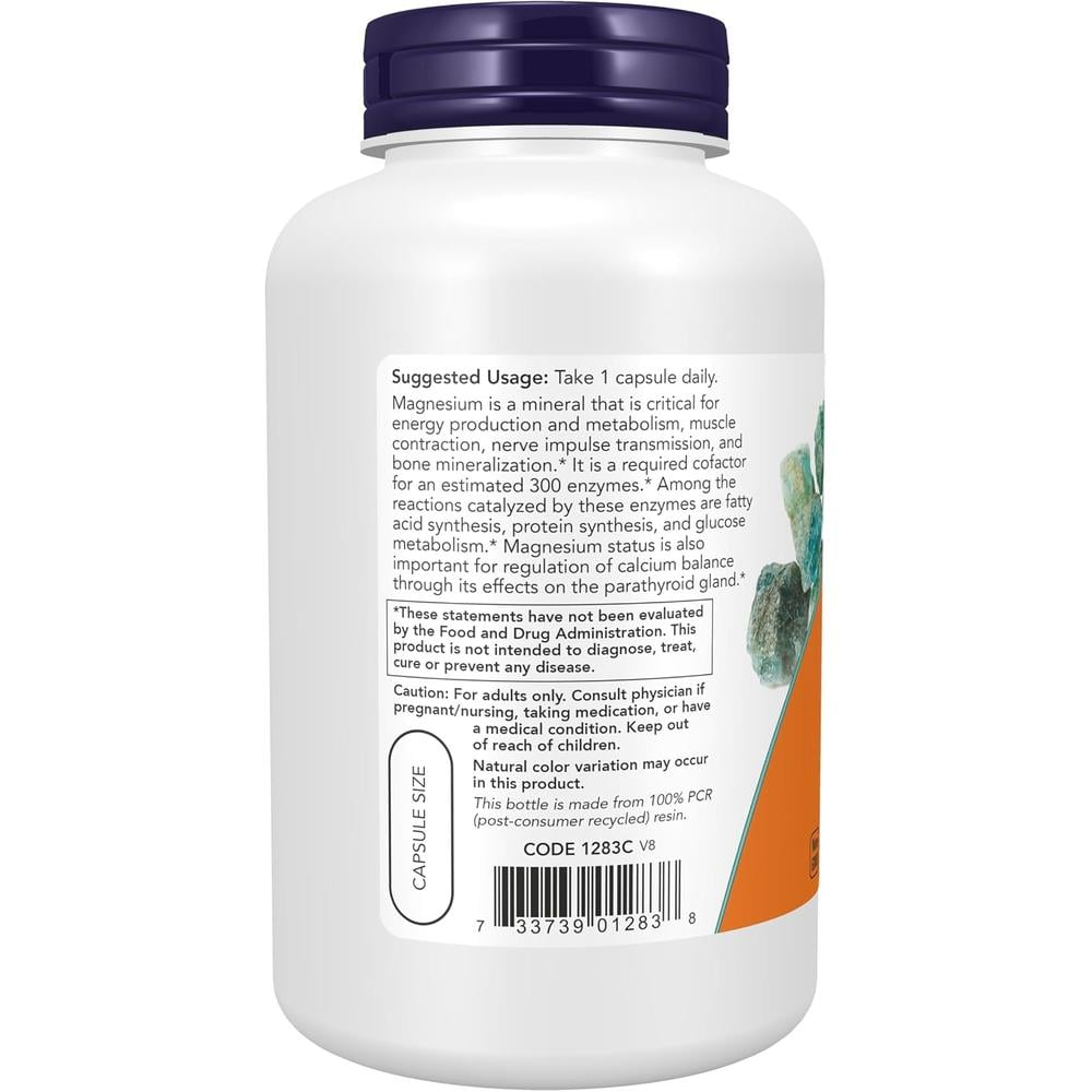 MAGNESIO NOW FOODS 400 MG 180 CÁPSULAS - 4
