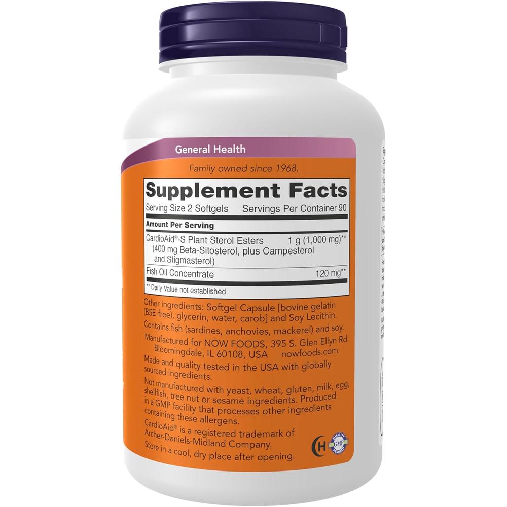 BETA-SITOSTEROL NOW FOODS CON ACEITE DE PESCADO 180 CÁPSULAS - 3