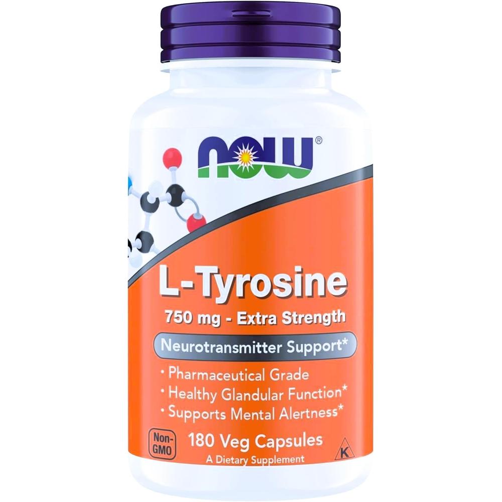 L-TIROSINA NOW FOODS 750 MG 180 CÁPSULAS - 2