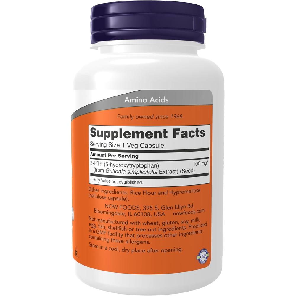 5-HTP NOW FOODS 100 MG 120 CÁPSULAS - 3