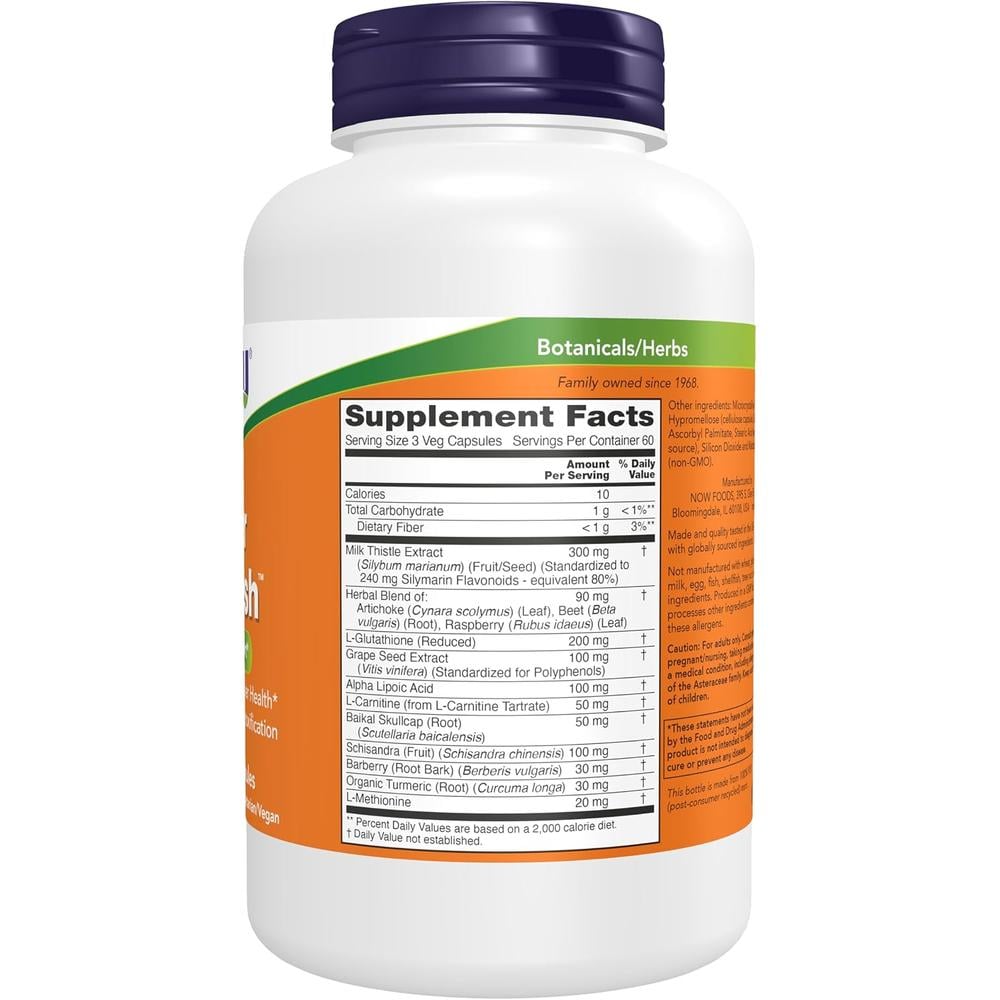 LIVER REFRESH NOW FOODS CON CARDO MARIANO 180 CÁPSULAS - 3
