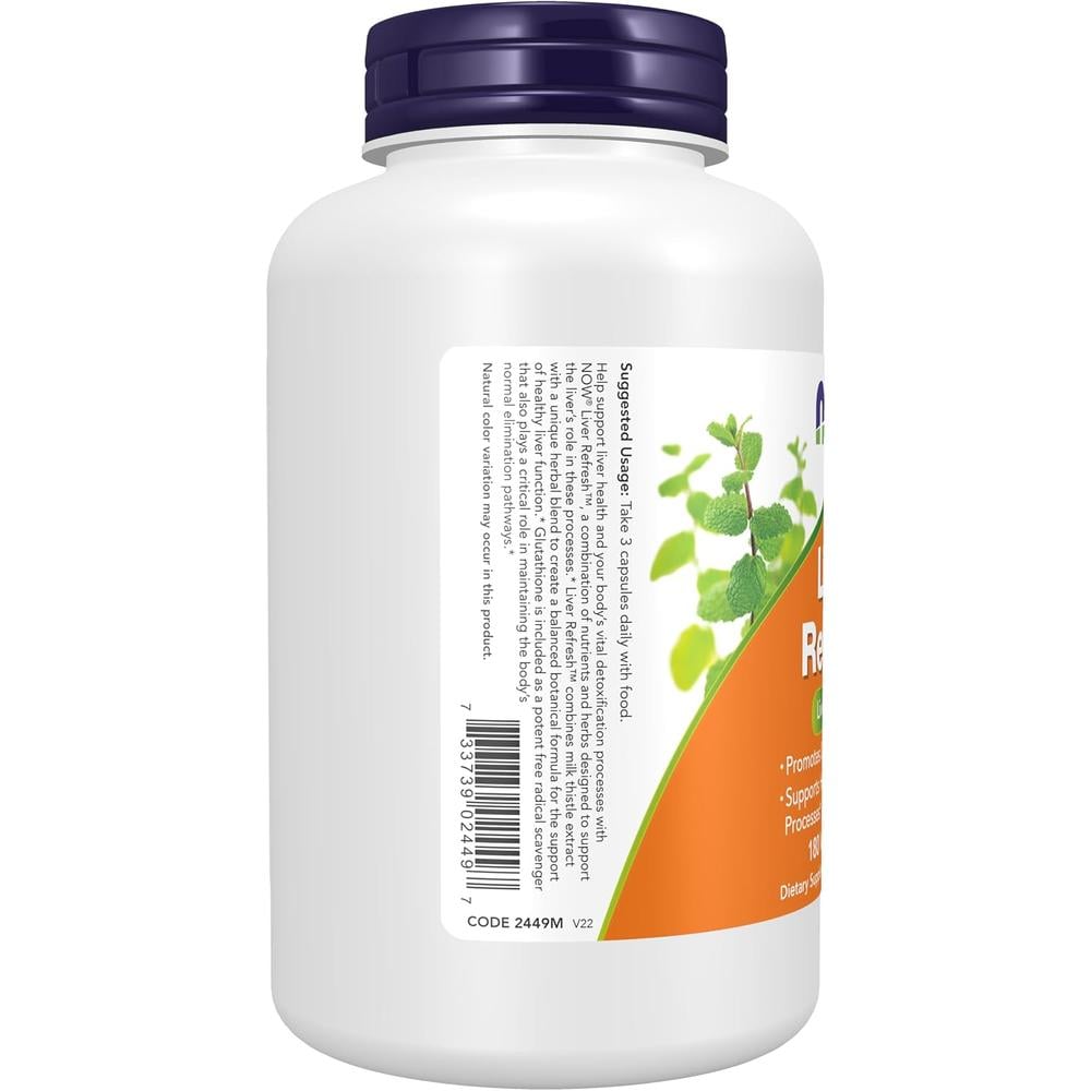 LIVER REFRESH NOW FOODS CON CARDO MARIANO 180 CÁPSULAS - 5