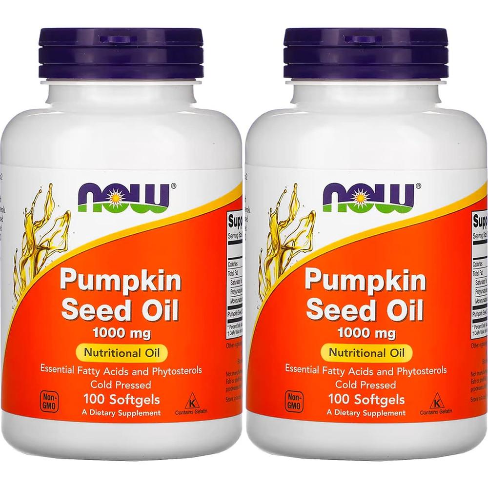 ACEITE DE SEMILLA DE CALABAZA NOW FOODS 1000 MG 100 CÁPSULAS BLANDAS | PACK 2 - 1