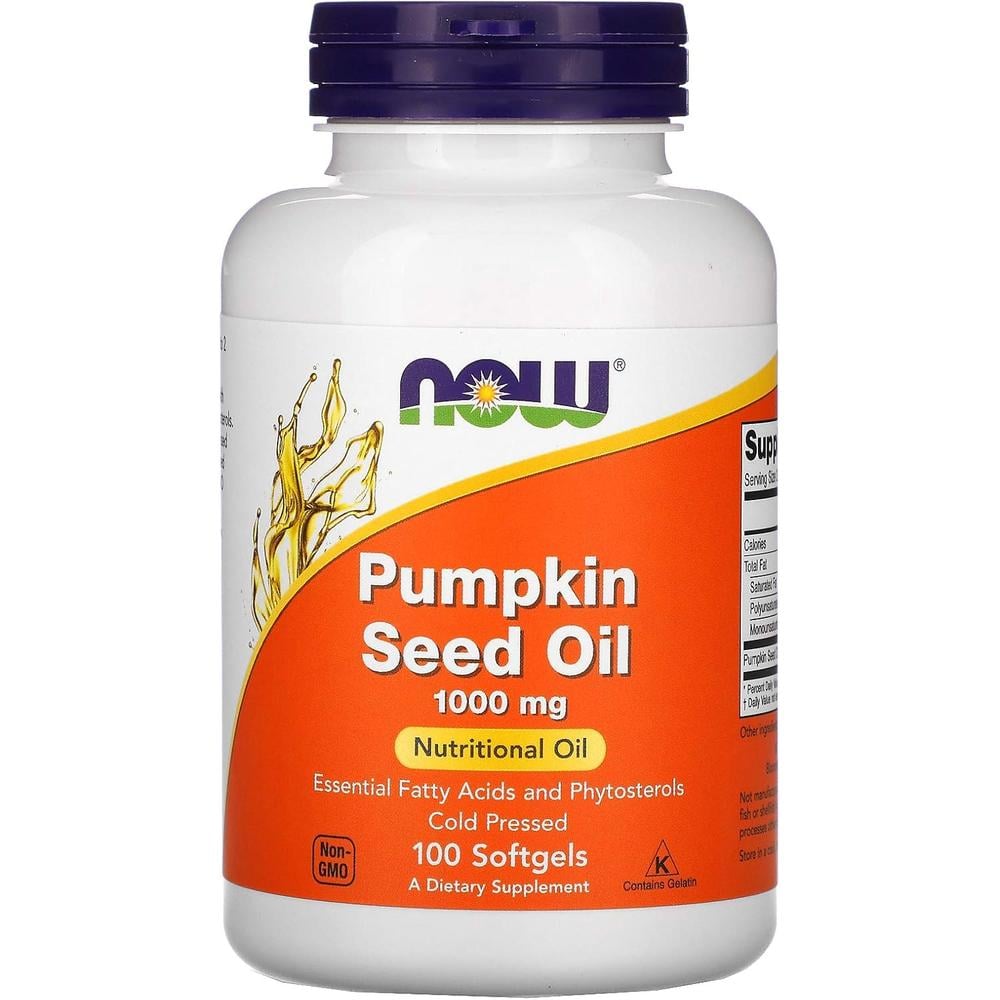 ACEITE DE SEMILLA DE CALABAZA NOW FOODS 1000 MG 100 CÁPSULAS BLANDAS | PACK 2 - 3