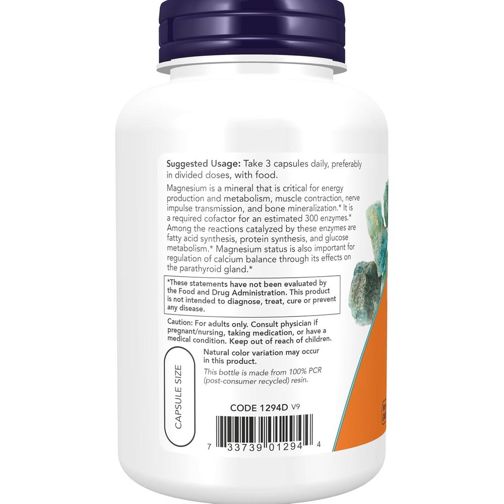 CITRATO DE MAGNESIO NOW FOODS 120 CÁPSULAS - 4