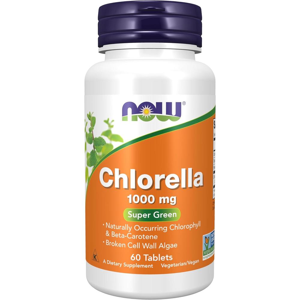 CHLORELLA NOW FOODS 1000 MG 60 TABLETAS - 1