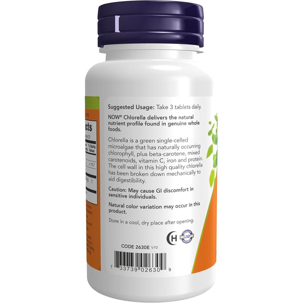 CHLORELLA NOW FOODS 1000 MG 60 TABLETAS - 4