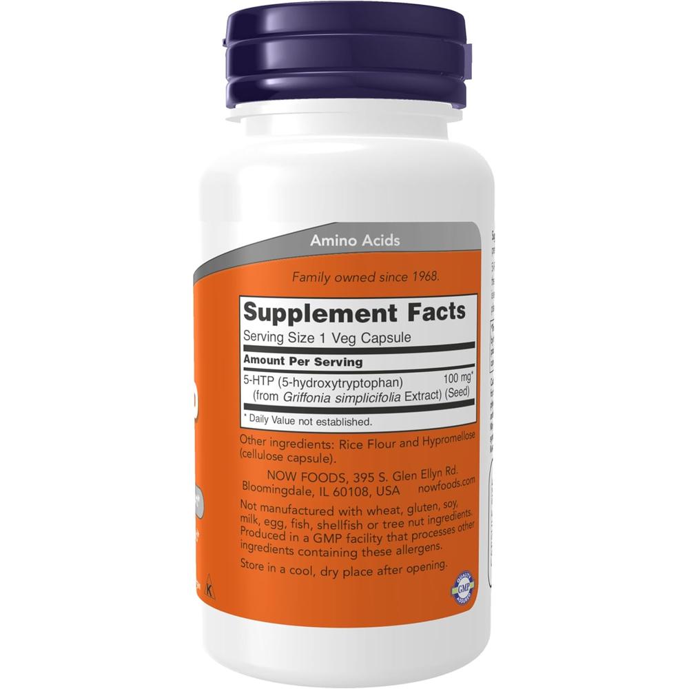 5-HTP NOW FOODS 100 MG 60 CÁPSULAS - 3