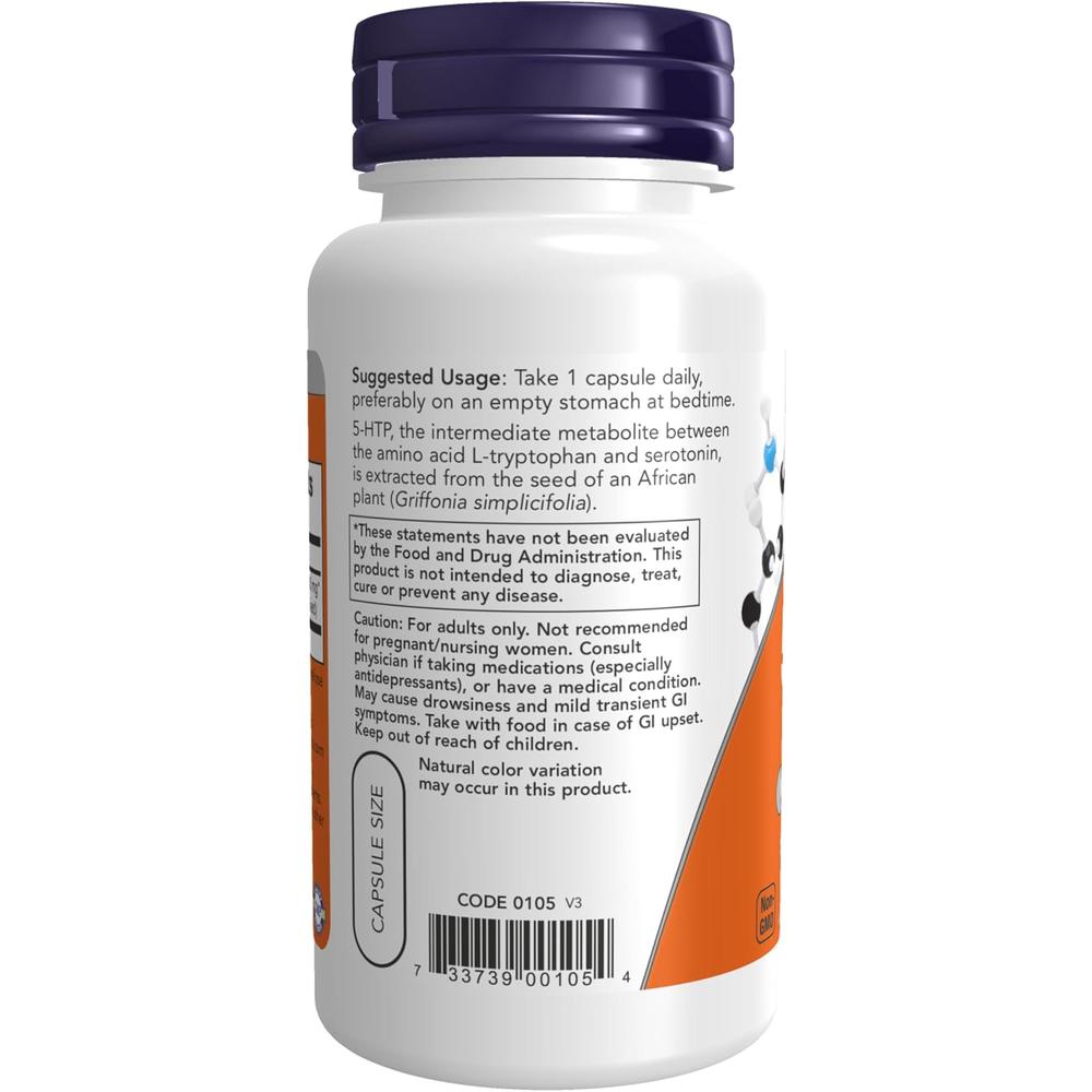 5-HTP NOW FOODS 100 MG 60 CÁPSULAS - 4