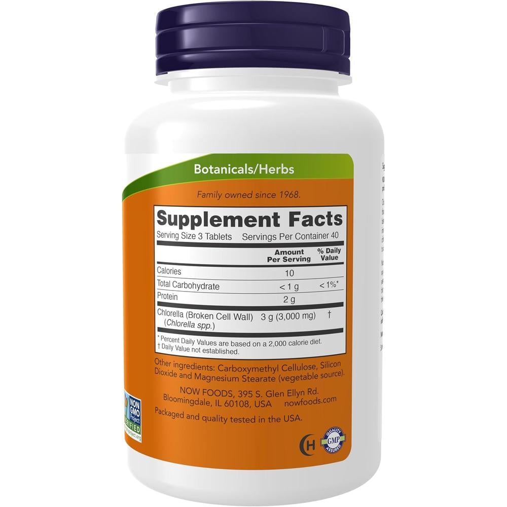 CHLORELLA NOW FOODS 1000 MG 120 TABLETAS - 3