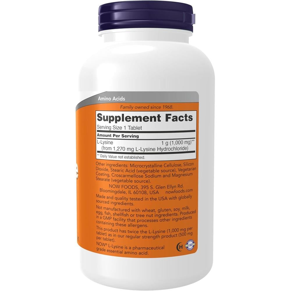 L-LISINA NOW FOODS 1000 MG 250 TABLETAS - 3