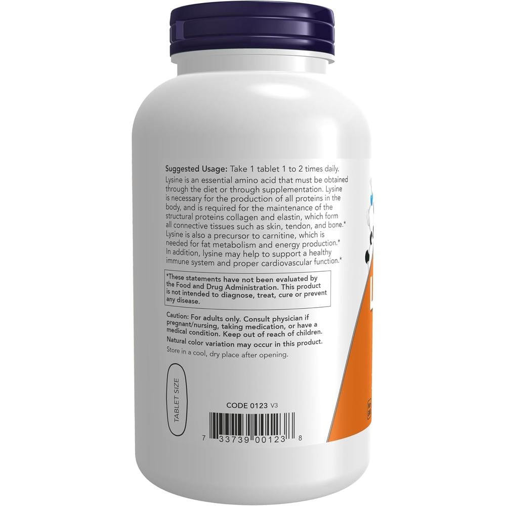 L-LISINA NOW FOODS 1000 MG 250 TABLETAS - 4