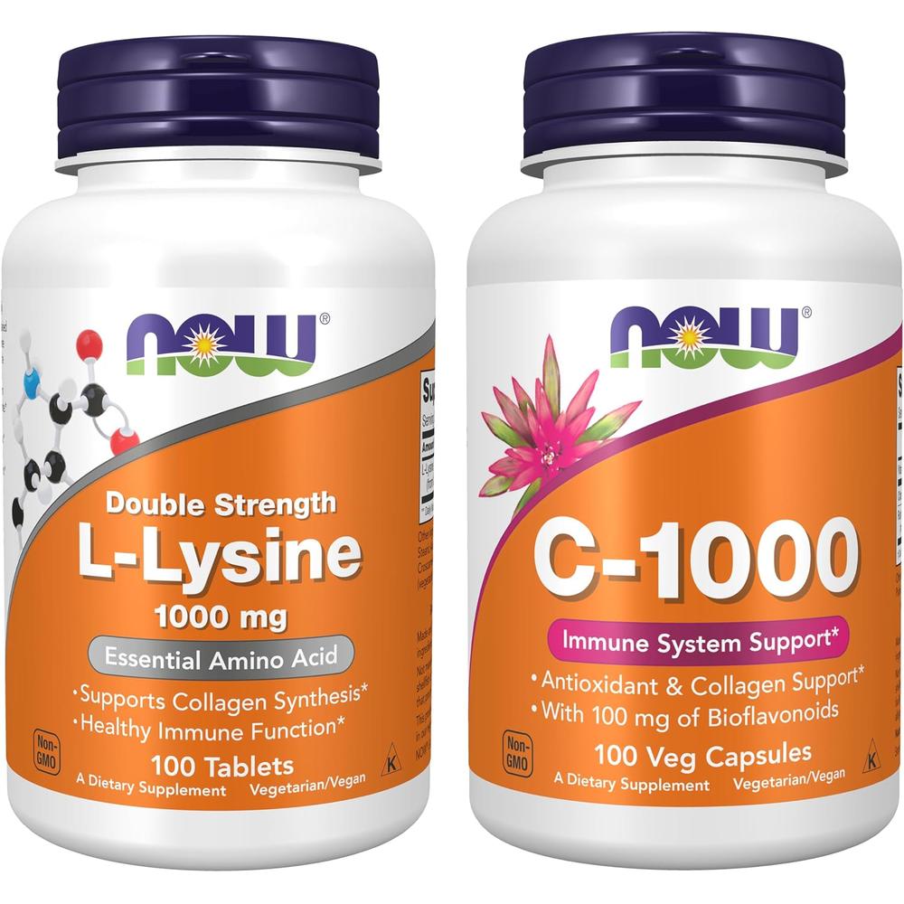 L-LISINA + VITAMINA C NOW FOODS | SET 2 - 1