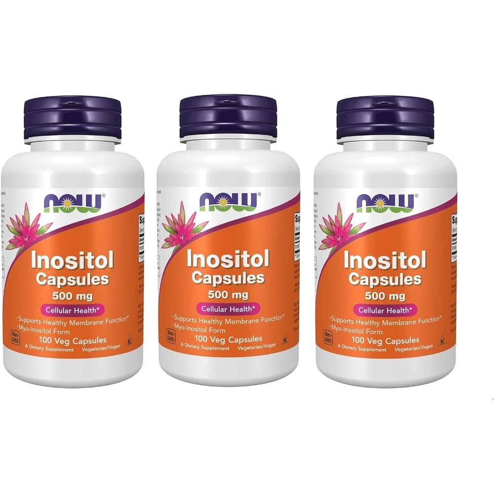 INOSITOL NOW FOODS 500 MG 100 CÁPSULAS | PACK 3 - 1