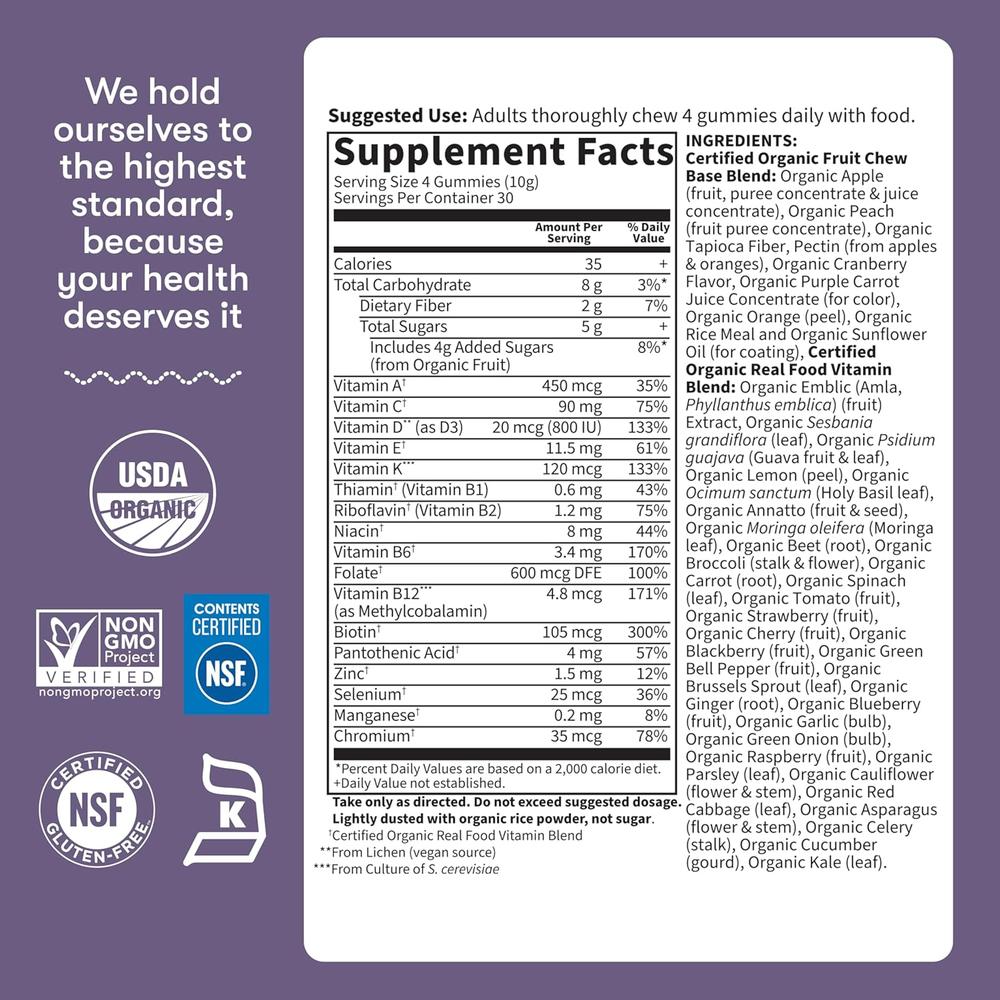 MULTIVITAMÍNICO GARDEN OF LIFE ORGANICS PRENATAL MULTI BERRY 120 GOMITAS - 5