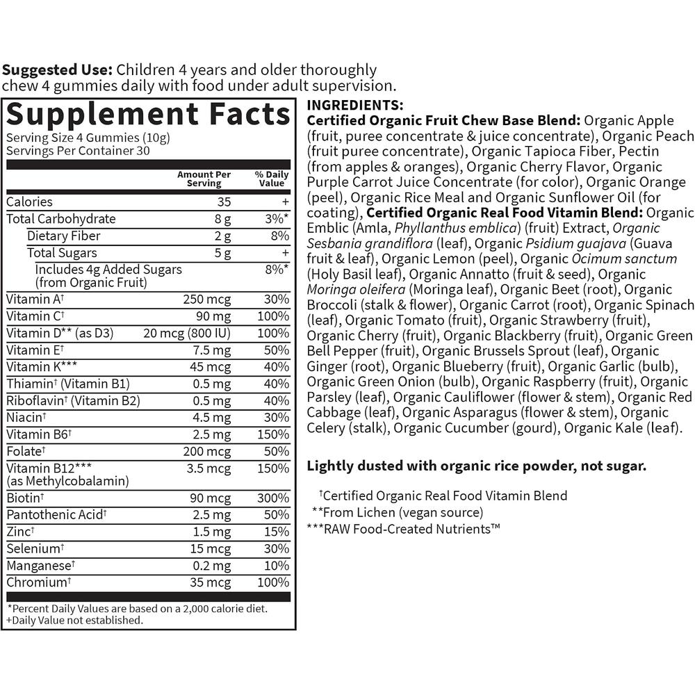 MULTIVITAMÍNICO GARDEN OF LIFE ORGANICS KIDS MULTI CEREZA 120 GOMITAS - 5