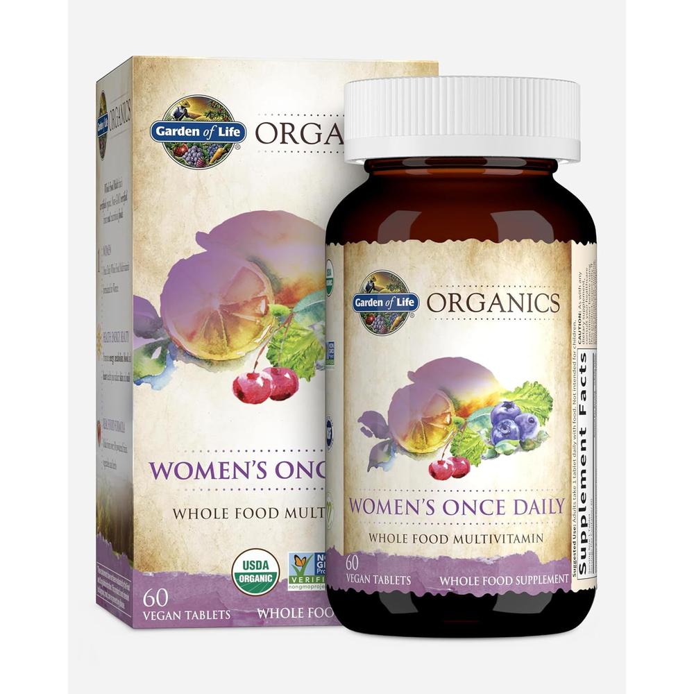 MULTIVITAMÍNICO GARDEN OF LIFE ORGANICS WOMEN'S ONCE DAILY 60 TABLETAS - 1