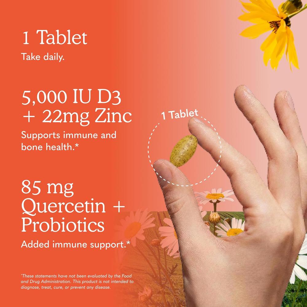VITAMINA D3 + ZINC + QUERCETINA GARDEN OF LIFE DR. FORMULATED 5000 UI 30 TABLETAS - 5