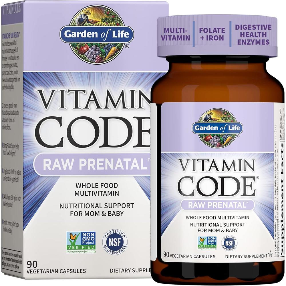 MULTIVITAMÍNICO GARDEN OF LIFE VITAMIN CODE RAW PRENATAL 90 CÁPSULAS - 1