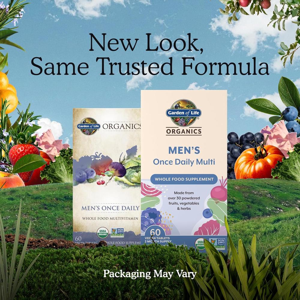 MULTIVITAMÍNICO GARDEN OF LIFE ORGANICS MEN'S ONCE DAILY 60 TABLETAS - 2