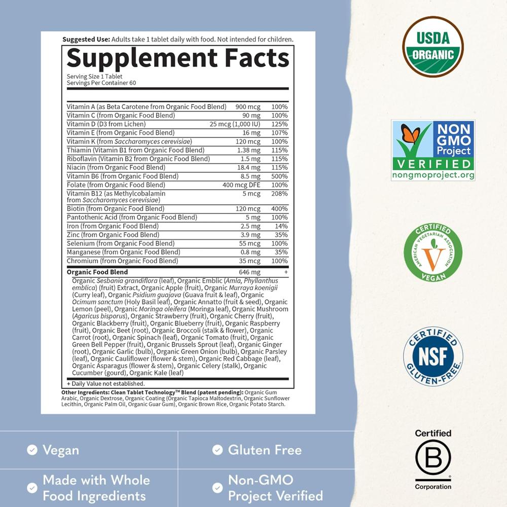 MULTIVITAMÍNICO GARDEN OF LIFE ORGANICS MEN'S ONCE DAILY 60 TABLETAS - 4