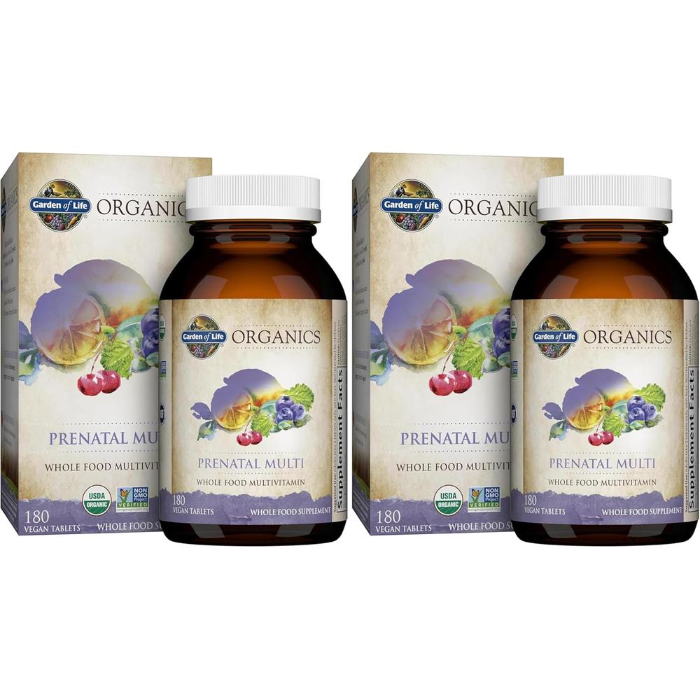 MULTIVITAMÍNICO GARDEN OF LIFE ORGANICS PRENATAL MULTI 180 TABLETAS | PACK 2 - 1