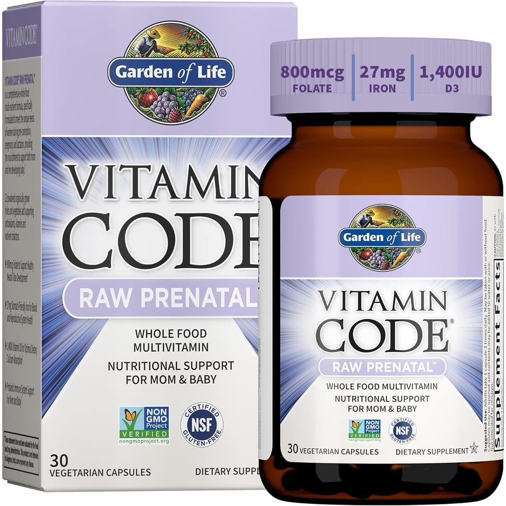 MULTIVITAMÍNICO GARDEN OF LIFE VITAMIN CODE RAW PRENATAL 30 CÁPSULAS - 1