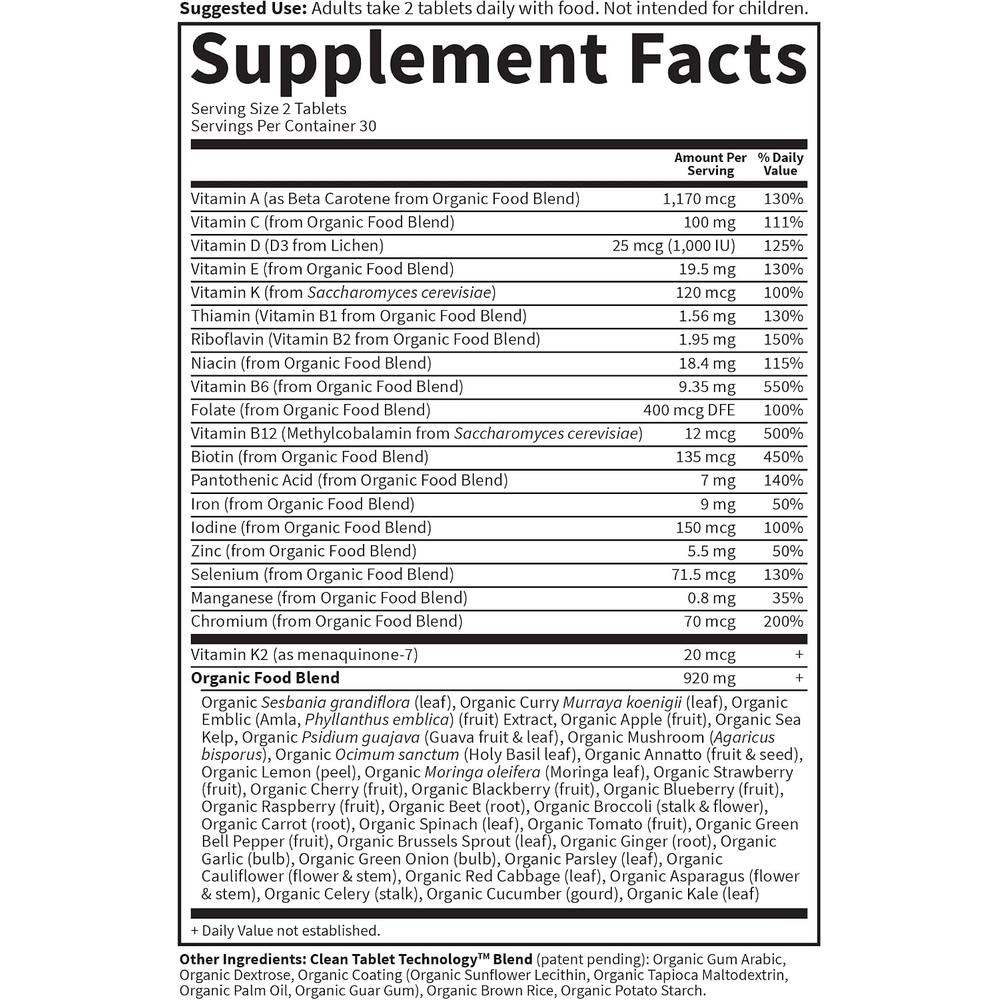 MULTIVITAMÍNICO GARDEN OF LIFE ORGANICS WOMEN'S MULTI 60 TABLETAS - 5