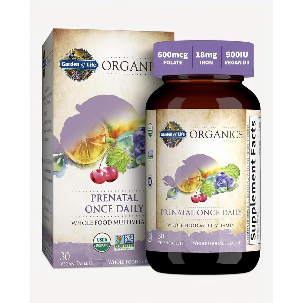 MULTIVITAMÍNICO GARDEN OF LIFE ORGANICS PRENATAL ONCE DAILY 30 TABLETAS - 1