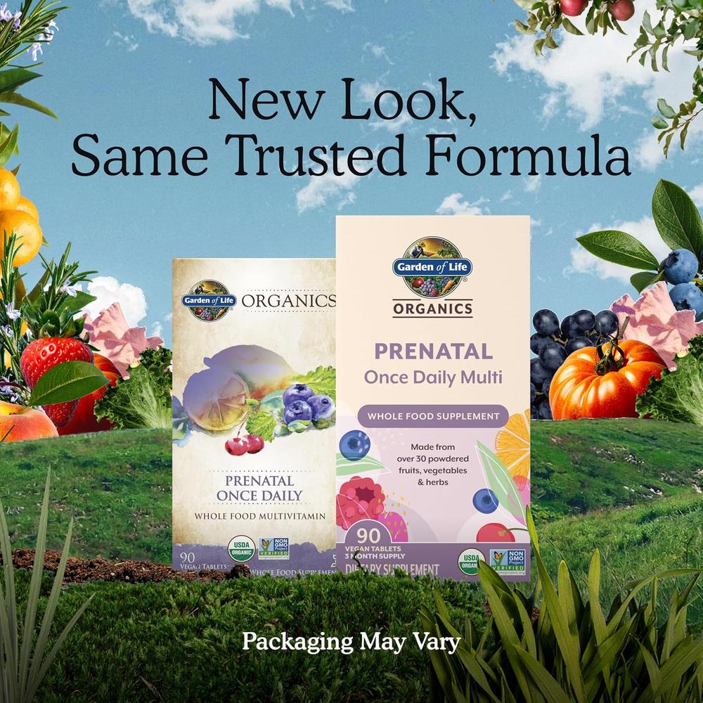 MULTIVITAMÍNICO GARDEN OF LIFE ORGANICS PRENATAL ONCE DAILY 90 TABLETAS - 2