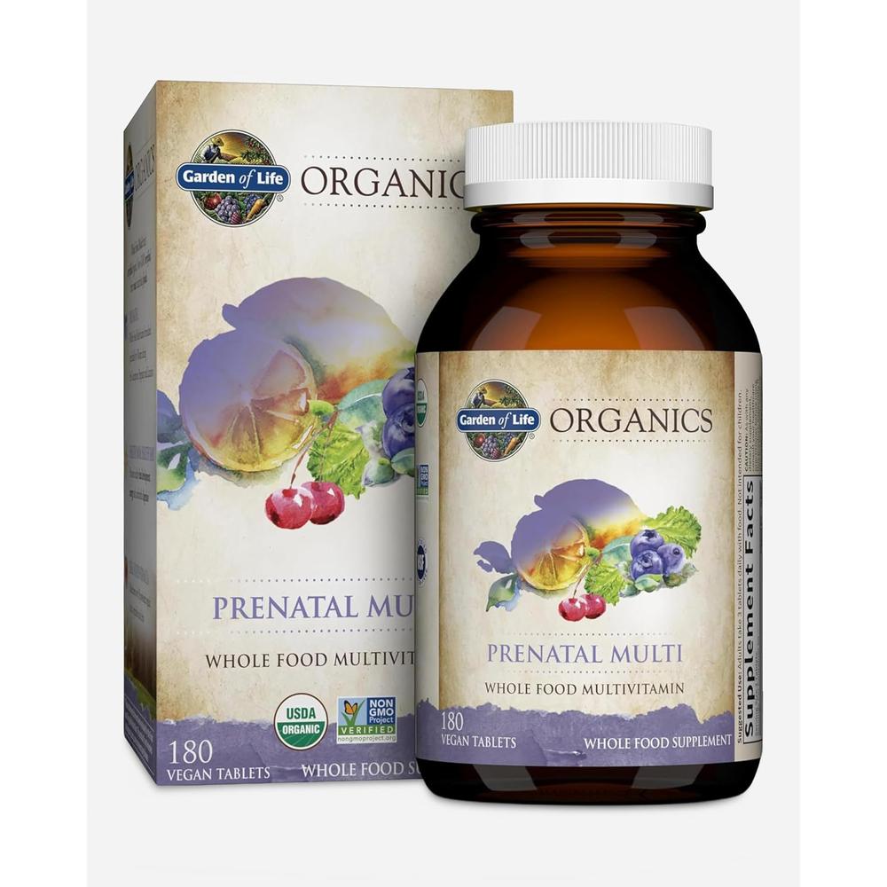 MULTIVITAMÍNICO GARDEN OF LIFE ORGANICS PRENATAL MULTI 180 TABLETAS - 1