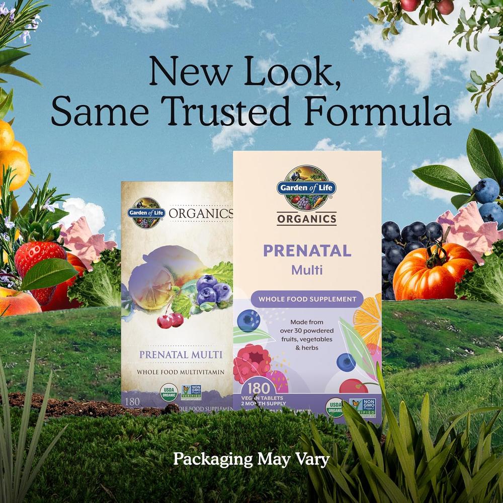 MULTIVITAMÍNICO GARDEN OF LIFE ORGANICS PRENATAL MULTI 180 TABLETAS - 2