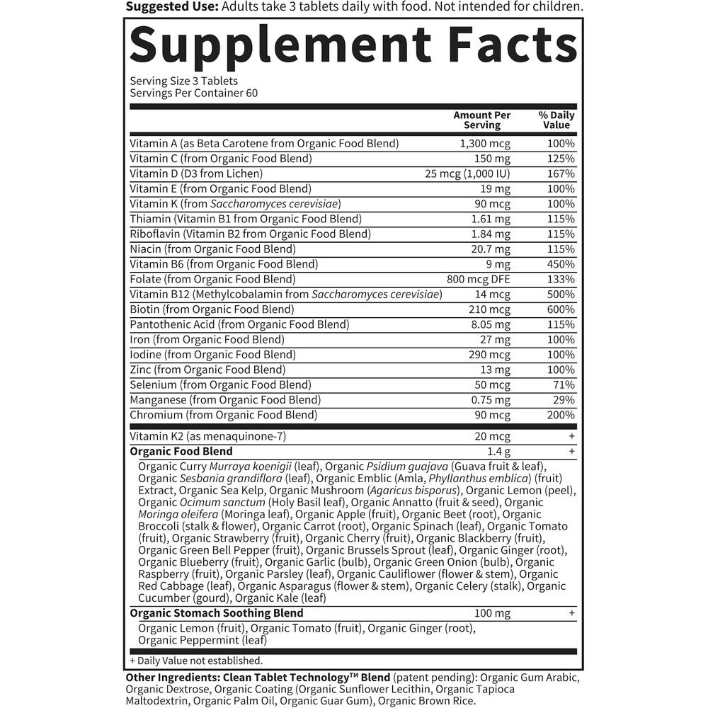 MULTIVITAMÍNICO GARDEN OF LIFE ORGANICS PRENATAL MULTI 180 TABLETAS - 6